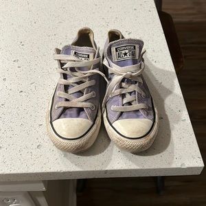 Purple converse lightly used; some stains that can likely be removed when washed